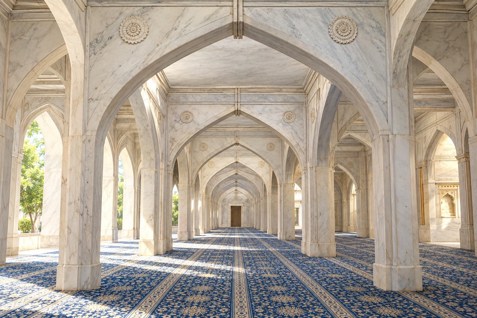 The marble arches of Shahjahani Masjid — AI visualization